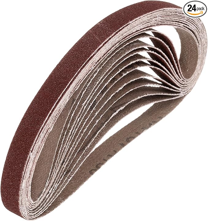 HARFINGTON 1/2 x 18 Inch Sanding Belts, 24 Pcs 150 Grits Aluminum Oxide Abrasive Belt Sander File Belt for Woodworking, Metal Polishing, Knife Sharpener