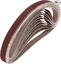 HARFINGTON 3/8 x 13 Inch Sanding Belts, 24 Pcs 150 Grits Aluminum Oxide Abrasive Belt Sander File Belt for Woodworking, Metal Polishing, Knife Sharpener