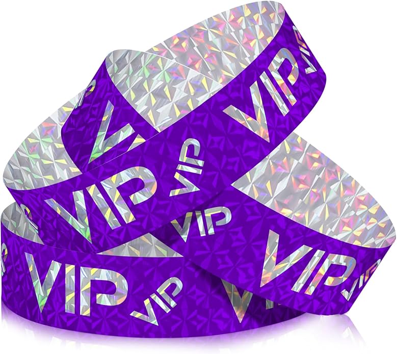 Teling 500 Pack VIP Plastic Wristbands Bracelets Party for Events VIP Custom Wristbands Plastic Bracelets Tear proof Waterproof Wrist Bands Arm Bands for Events Concerts