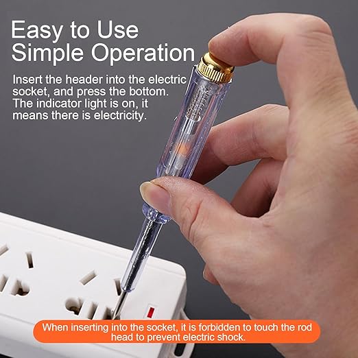 Fielect 3pcs Test Screwdriver, Voltage Detector Pen Light Circuit Tester Electric Test Pen Screwdriver Neon Tube AC/DC 100-500V Clear