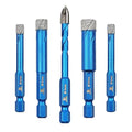 Diamond Drill Bit - BRSCHNITT 1/4 1/4 5/16 3/8 inch Masonry Drill Bits Set for Porcelain Tile Ceramic Stone Granite Marble,Hex Shank Diamond Hole Saw Drill Bit(5pcs/Pack).