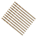 Drill Bit, #33 Cutting Diameter, 4341 HSS Gold Finish 118° Cutting Angle Number Jobber Bits - (Applications: for Drilling Soft Metal Plastic Wood), 10-Pieces