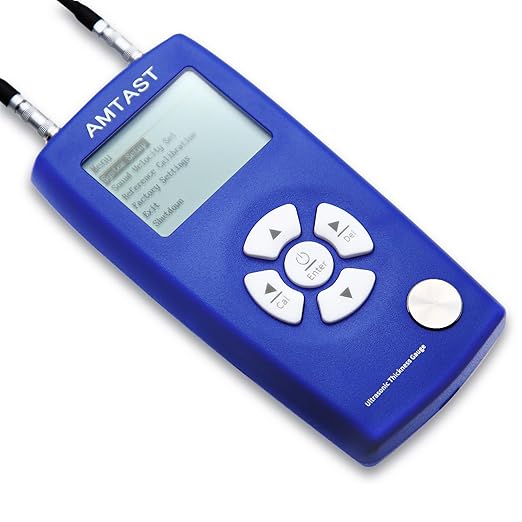 Thickness Gauge Digital Ultrasonic Thickness Meter Range 0.8-350mm, 0.03-13.8inch Handheld Ultrasonic Thickness Tester Gauge AMA006E