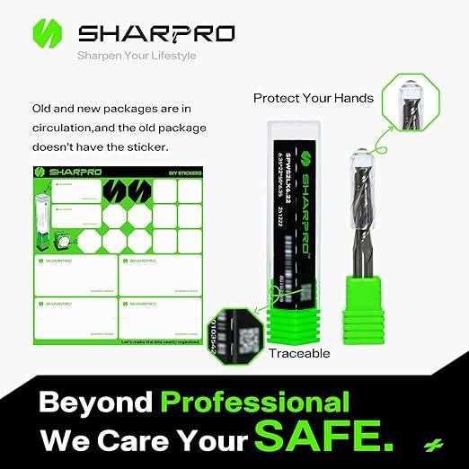 Upcut Spiral Router Bit 1/4 Inch Shank 1/4 Inch Cutting Dia. Upcut CNC Router Bit Solid Carbide, Ideal for Wood Cutting, Slot Mortise, Engraving