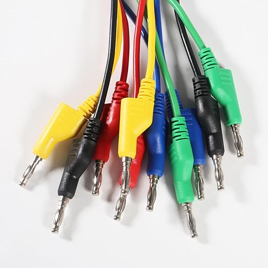 5pcs Banana to Banana Plug Test Lead Set, 4mm Stackable Banana Plug Test Lead for Multimeter, Flexible Electrical Test Wire 3.3ft/1m 1000V 15A