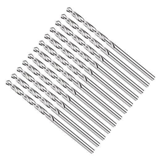 Drill Bit, 7/64" Cutting Diameter, 4241 HSS 118° Cutting Angle Uncoated Bright Versatile Jobber Bits - (Applications: for Drilling Plastic Wood Soft Metal), 12-Pieces