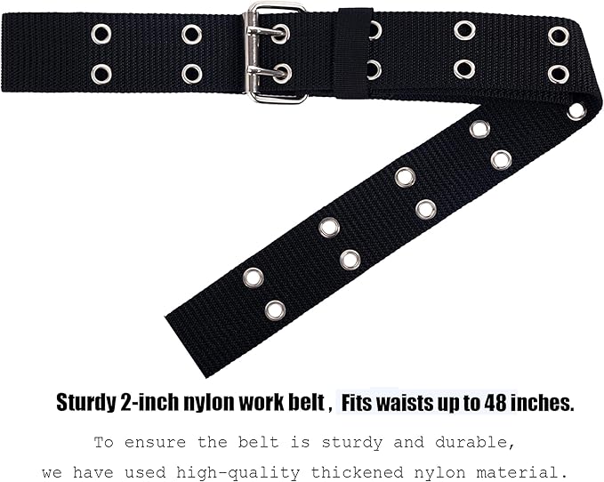 Magnetic Tool Belt with Air-Mesh Padded,22 Pockets Heavy Duty Tool Belts for Men/Construction/Carpenter/DIY'er/Electrician.Double layer thickened polyester fiber with waterproof coating.