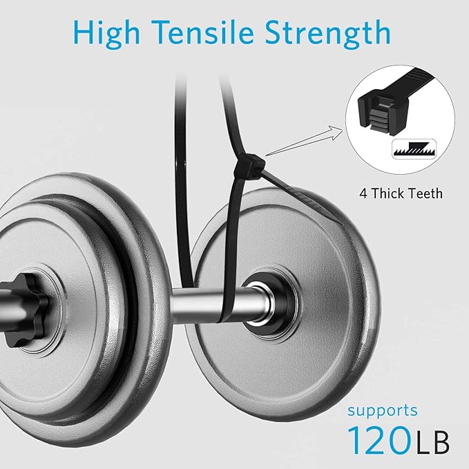 Zip Ties Heavy Duty 12 inch with 120 Pounds Tensile Strength, Black Heavy Duty Cable ties, 500 Pieces,by Karoka