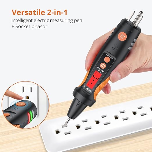 Proster 2in1 Electrical Tester Kit - AC Non Contact Voltage Tester with GFCI Socket Tester, Non Contact Sensitivity 13-300V AC and 50-60Hz