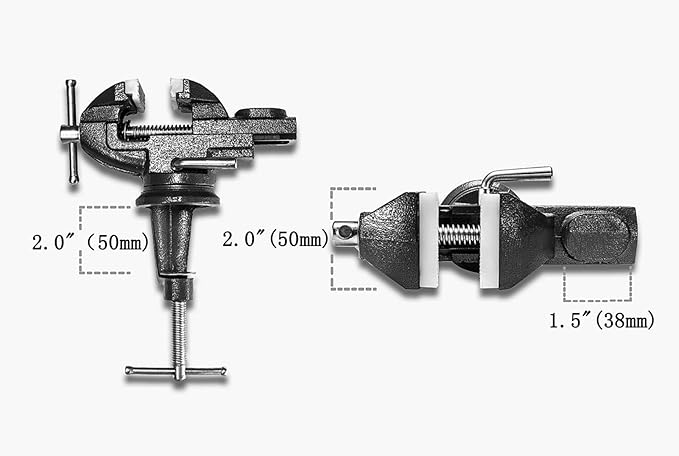 MYTEC Mini Home Vise, nylon jaws Clamp-On Vise, 2.0" black