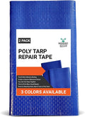 Heavy Duty Tarp Waterproof Poly Repair Tape, UV Resistant, Strong Adhesive Weatherproof Patch Kit, Repairs Holes, Patches, Rips, Tears, Frayed Edges in Tarps, Tents, 2 Pack, Blue