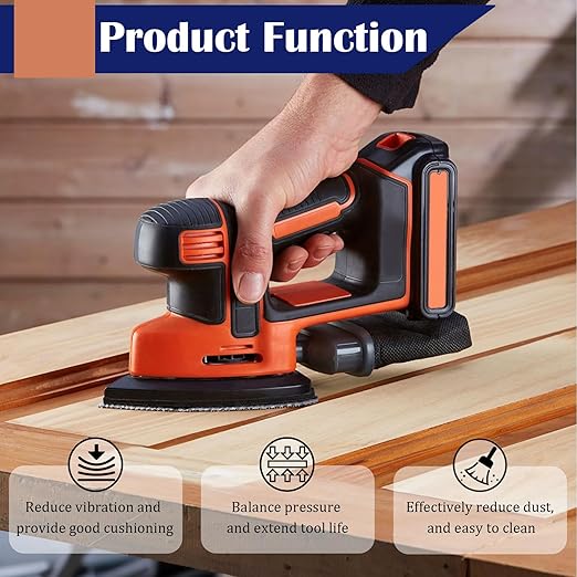 5 Pack Mouse Detail Sanding Interface Pads 5 Holes, Hook and Loop Mouse Sander Triangle Sanding Pads, Foam Pads for Detail Sander 140mm*100mm