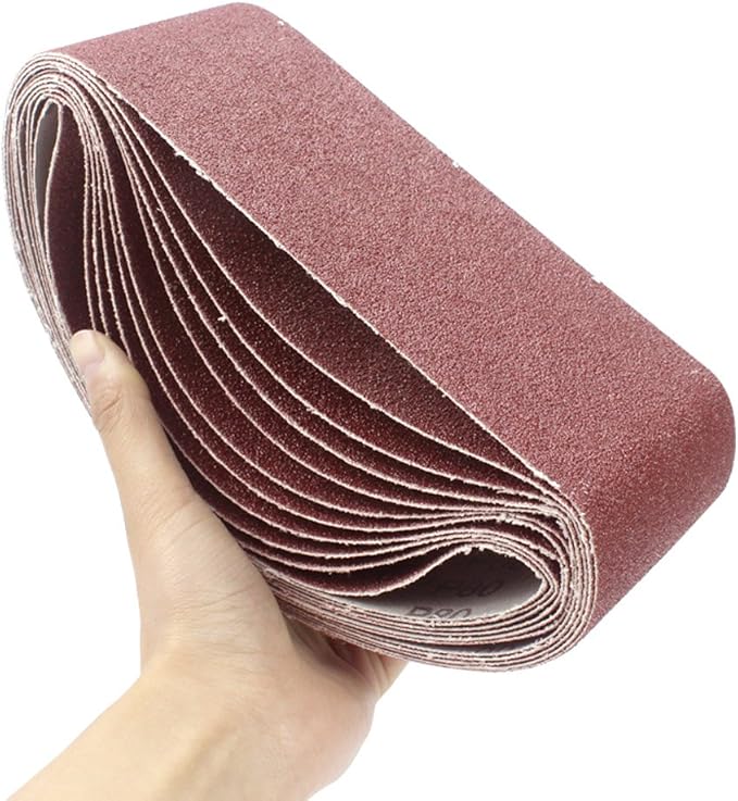 Coceca 3x21 Inches Sanding Belts (75x533mm), 12pcs 80 Grits Aluminum Oxide Sanding Belt for Belt Sander