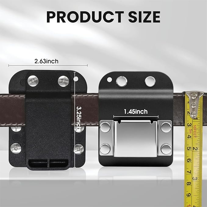 3 Pcs Drill Holder for Tool Belt, Tape Measure Holder with Metal Clip, 2 in Belt Hook Holster for Cordless Drill, Impact Driver, Measuring Tape, Tool Accessories