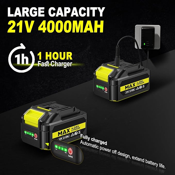 SILVEL 2" Cordless Brad Nailer, 2-in-1 21V Electric Brad Nailer Stapler with 2 * 4.0Ah Battery, 1000pcs Nails, 18GA Staples, Adjustable Depth for Woodworking, Home Improvement