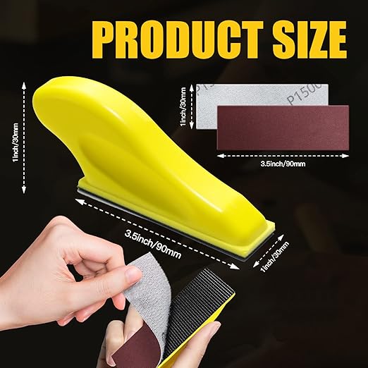 Micro Sander for Small Projects Finger Sander for Crafts with 100pcs 3.5 x 1 Inch Assorted Sandpaper of 60 120 240 400 600 800 1000 1200 1500 2000 Grit for DIY Crafts Polishing Sanding