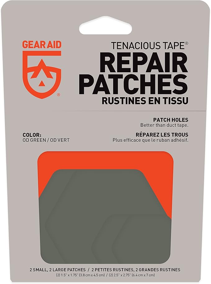GEAR AID Tenacious Tape Hex 2.5” and 1.5” Repair Patches, Peel-and-Stick to Fix Holes and Burns in Down Jackets, Rain Gear, Tents, Tarps and More