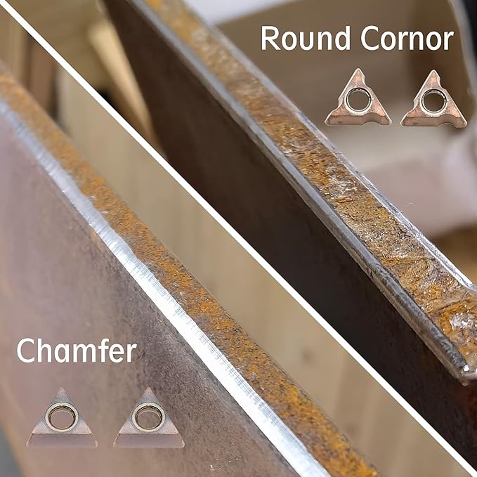 Tungsten Alloy Chamfered Angle Insert Set for Chamfering Machines, Ideal for Chamfering Deburring on Steel and Other Metals (Chamfered Cutter Kit)