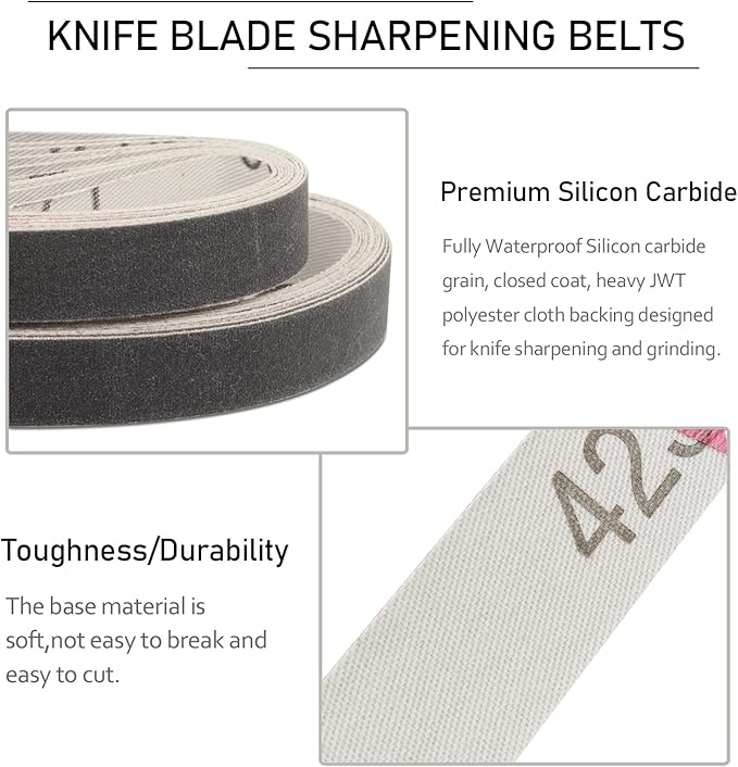 24 PCS 1/2" x 12" Replacement Sanding Belts, 240 Medium Grit Sharpening Belt for Official Work Sharp Knife & Tool Sharpener (WSKTS & WSKTS-KT/Mk.1 & Mk.2)