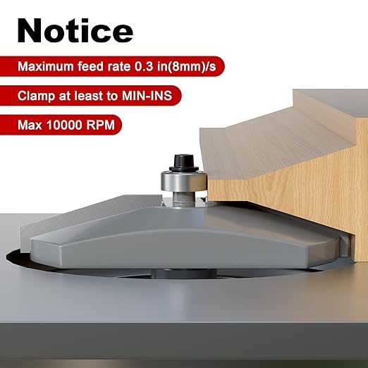Professional Bevel Raised Panel Router Bits 1/2 Inch Shank for Making Cabinet Door and Cove-Cut, 3-1/8 Inch Diameter, Shaker Raised Cabinet Door Making Frame Panel Design Router Bits