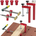 Bench Dogs Clamp Set for 3/4" Workbench,Heavy Duty Woodworking Clamps with 4 Bench Dogs & 2 Ratchet Wrenches, Adjustable Dog Hole Clamps Workbench Accessories for Woodworking Clamp（8 Pack）