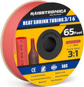 haisstronica 3:1 Heat Shrink Tubing, Shrink Ratio Adhesive Lined Marine Grade Heat Shrink Tube for Home, Automotive and Industrial (Red) 65FT 3/16inch