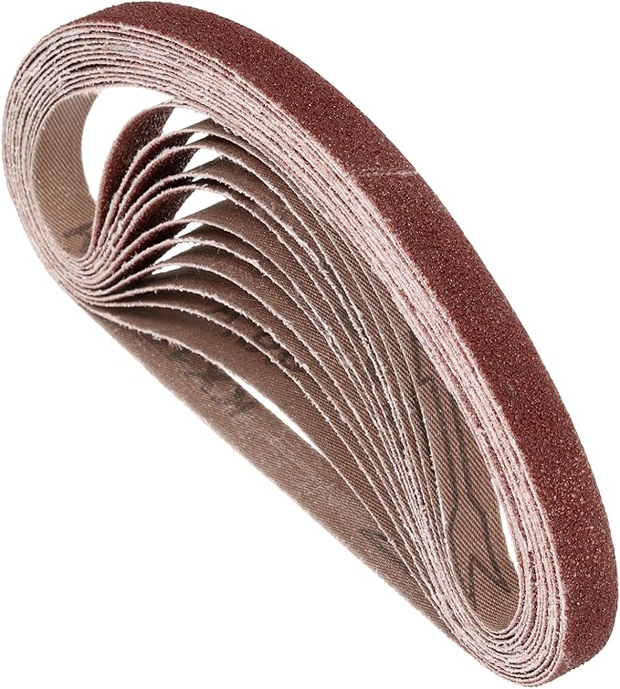10 Pack Sanding Belts 1/4 x 18 Inch 80 Grit Aluminum Oxide Abrasive Sandpaper for Belt Sander Metal Grinding Wood Working Weld Rust Removal