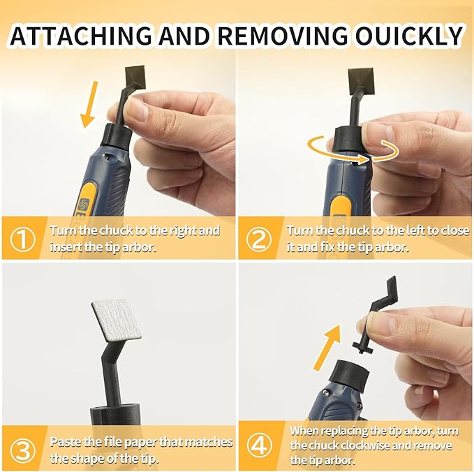 Cordless Pen Sander, 5-Speed and USB Charging with LED Light, Multi-Purpose Power Tool, Mini Power Sander for Sanding, Polishing, Finishing, DIY Crafts