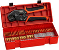 PEBA Open Terminal Connector Crimping Tool Kit, 10 Types Quick Splice Wire Spade Connector, Crimper AWG 24-14 for 2.8mm 3.5mm 3.9mm 4.8mm 6.3mm Pin Terminals, Use on Molex 2.13mm 2.36mm, AMP-TE