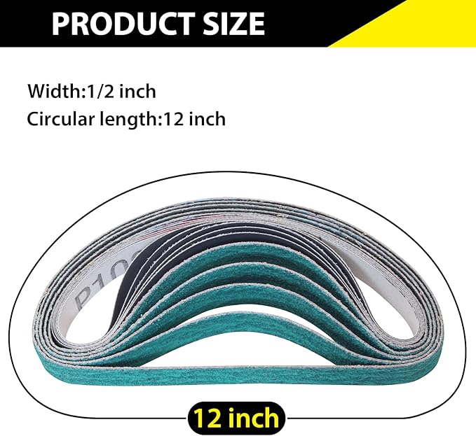 20 Pack 1/2" x 12" Replacement Sharpening Sanding Belts for Official Work Sharp Knife & Tool Sharpener (WSKTS & WSKTS-KT/Mk.1 & Mk.2) - 80/240/1000/5000 Grit,1/2x12 Inch Knife Sharpener Belts