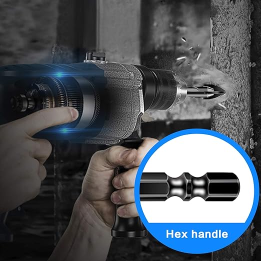 5 Pcs 1/2" Masonry Concrete Drill Bit Set for Tile Brick Glass Plastic Wood, Cross Tungsten Carbide Tip, Hex Shank, Work with Ceramic Porcelain Tile Wall Mirror Paver, 1/2 Inch Drill Bits, 12mm