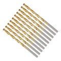 Drill Bit, 3/16" Cutting Diameter, 4341 HSS TiN Coated 135° Cutting Angle Jobber Bits - (Applications: for Drilling Soft Metal Plastic Wood), 10-Pieces