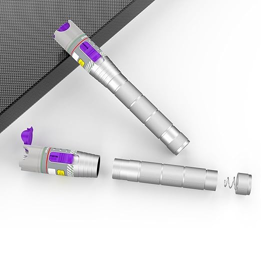Purple 80KM Visual Fault Locator for Fiber Optic Cables, VFL Supports FC/ST/SC/LC Interfaces, Long-Range Fault Finder, Fiber Light Pen Tester, High-Precision OTDR Mapping Tool for FTTH, Telecom