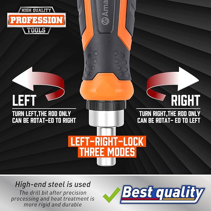 Amartisan 22 IN 1 Ratchet Screwdriver Set, Precision Multi-bit Ratchet Screw Drivers, Slotted/Philips/Pozi/Torx