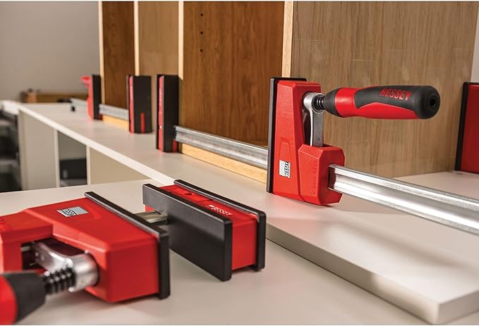BESSEY KRE3531, 31 In., Parallel Clamp, K Body REVO Series - 1700 lbs Nominal Clamping Force , Spreader, and Woodworking Accessories - Clamps and Tools for Woodworking, Cabinetry, Case Work