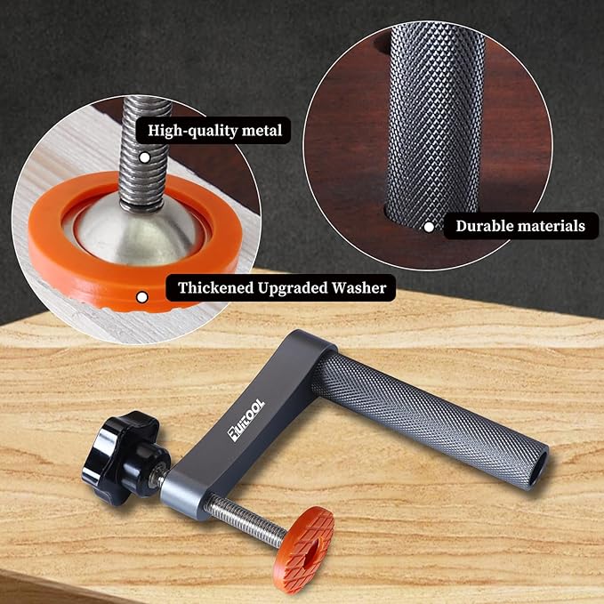 RUITOOL Bench Dog Clamp，3/4"（19mm）Holdfast Dog Hole Clamp，Adjustable MFT Table Aluminum Alloy Securing Down Clamps for Woodworking Tools - 2 Pack