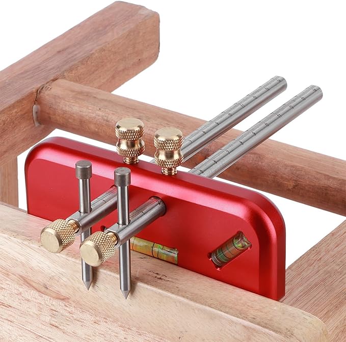 Wood Scribing Mortise Gauge, Double Head Aluminium Alloy Carpenter Tool, Adjustable Marking Gauge Woodworking Scribe for Carpenter