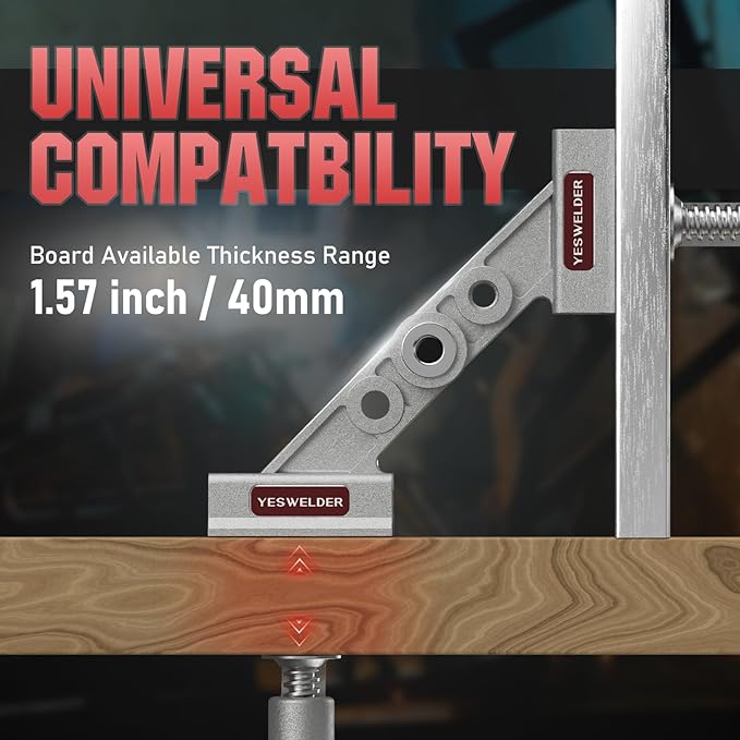 YESWELDER 10-180° Adjustable Tube Clamp with Swing Jaw, Aluminum Alloy Right Angle Corner Clamp for Welding, Woodworking, DIY Projects, Cabinet Making