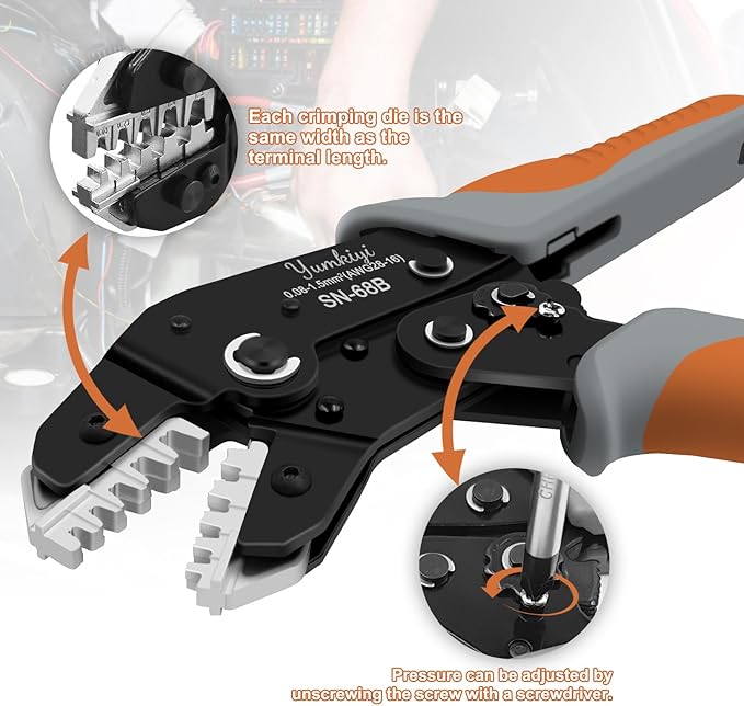 Wire Stripper and Crimping Tool Kit,AWG 24-10 Automatic Stripper Tool with AWG 28-16 Ratchet Wire Crimper For Open Barrel Connectors