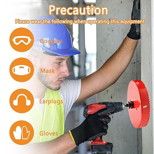 Hole Saw Heavy Duty bit Hex Shank,Hole Saw HSS with Arbor Bi-Metal & Heavy Duty Hole Saw Cutter for Wood Corn Hole Boards Plastic Drywall (φ165)