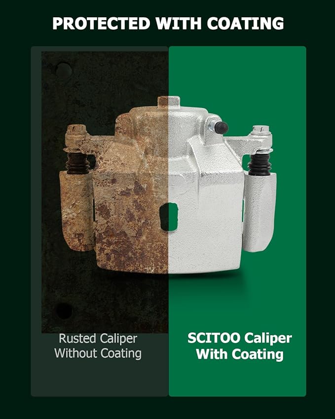 SCITOO Front Left Brake Caliper With Bracket 18B4910A Compatible For Chevy Malibu 04-12, For Pontiac G6 05-10, For Pontiac Solstice 06-09, For Saturn Aura 07-09, For Saturn Sky 07-10
