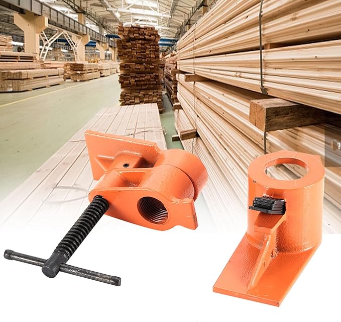 Heavy Duty 1 inch Pipe Clamp Jaws Vise Fixture Set Woodworking Tool Kit Vise Clamp for Gluing and Drilling Used in Wood Clamp, Water Pipe Clamp (1 PCS)