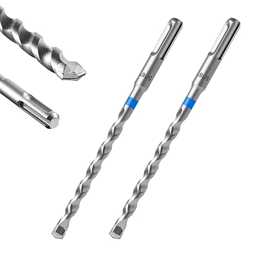 toolant Masonry Drill Bit,SDS Plus Rotary Hammer Drill Bits Set for 5/16" x6inch 2pcs,Carbide Tipped 2-Cutter for Concrete,Masonry and Brick