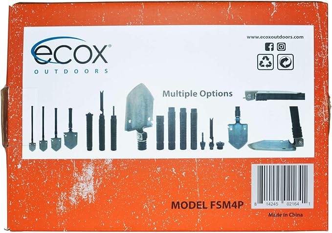 Folding Shovel Survival Multitool for Camping Outdoors Shovel 4 Body Screwdriver Knife Saw Whistle Starter Can Opener Glass Shatterer All in one Tool