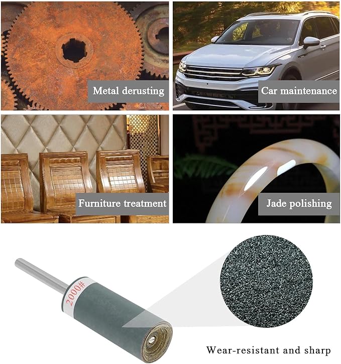 SING F LTD 10PCS Sandpaper Grinding Head Sanding Drums Sleeves Sandpaper Abrasive Wheel Woodworking Polishing Tool 180-7000 Grit