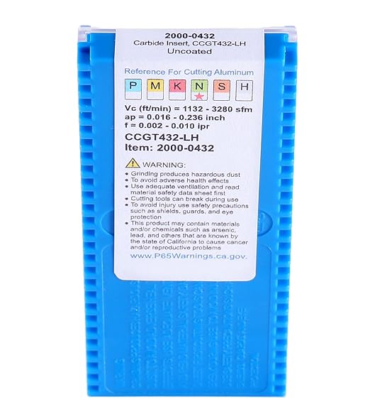 Accusize Industrial Tools CCGT432 Uncoating Carbide Inserts, 10 Pcs, for Machining Aluminum, 6600-0432x10
