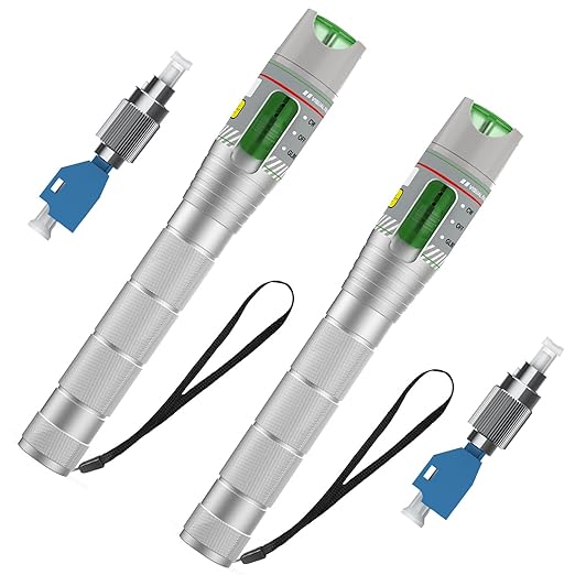 2PCS 100KM Visual Fault Locator for Fiber Optic Cable, High-Power VFL Tester with FC/ST/SC/LC Support, Long-Range Fault Finder & Light Pen Tool for FTTH, Telecom, Datacenter, OTDR, Industrial Network