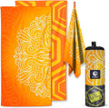 VENTURE 4TH Microfiber Beach Towel: Quick-Dry, Compact, Sand-Free, Absorbent, Sandproof and Lightweight - Perfect for Camping, Beach, and Roadtrips (Orange Mandala Design | 35x78 inches)