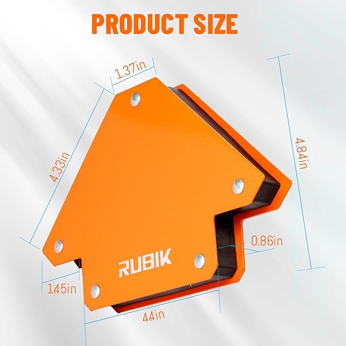 RUBIK 75LB Welding Magnets,Heavy Duty Welding Magnets Set, Welding Magnet Holder,45 90 135 Degree Angle Holding Magnet, Holding Power Welding Accessories,6 Pcs Pack