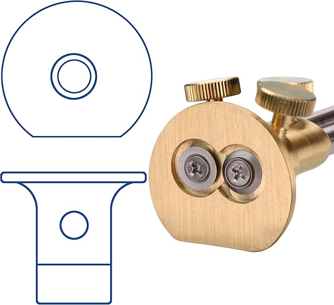 Double blade Wheel Marking Gauge Kit with 2 Extra Cutter Wheels and Screws, Small Anti Roll Brass Head, Metric Micro Adjuster Ruler, Woodworking Tools Scriber for Woodworking